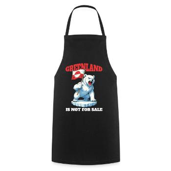 Le Groenland n’est pas à vendre - Tablier de cuisine - noir - Devant - AI Model Male 185 dark (185cm)