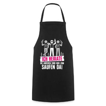 T-shirt du marié Enterrement de vie de garçon Garçons Enterrement de vie de garçon - Tablier de cuisine - noir - Devant - AI Model Male 185 dark (185cm)