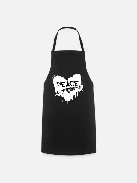 Frieden Gewehr Blüten Graffiti - Kochschürze - Schwarz