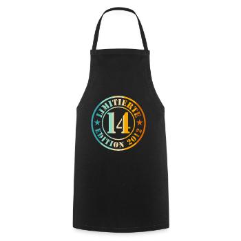 14th Birthday Boy Girls Limited Edition 14 - Cooking Apron - black - Front - AI Model Male 185 dark (185cm)