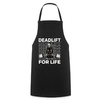 Soulevé de terre à vie – Design de fitness de la Faucheuse - Tablier de cuisine - noir - Devant - AI Model Male 185 dark (185cm)