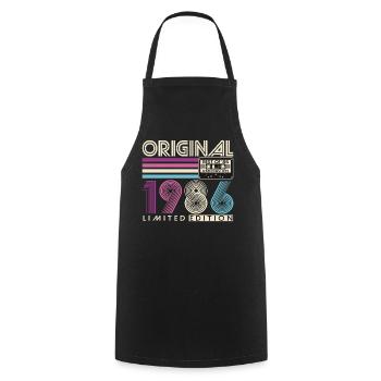 1986 Vintage 40th Birthday Retro Gift - Cooking Apron - black - Front - AI Model Male 185 dark (185cm)