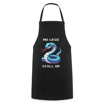 Pas de jambes, mais quand même une opération | Humour de serpent - Tablier de cuisine - noir - Devant - AI Model Male 185 dark (185cm)