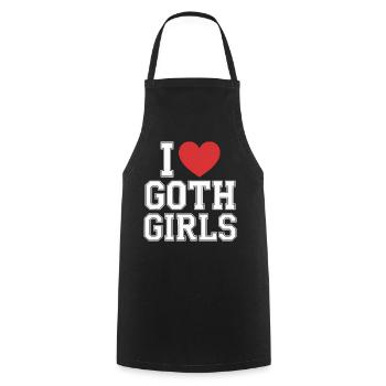 Ich liebe Goth Girls - Kochschürze - Schwarz - Vorne - AI Model Male 185 dark (185cm)