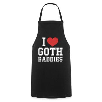 I Love Goth Baddies - Cooking Apron - black - Front - AI Model Male 185 dark (185cm)