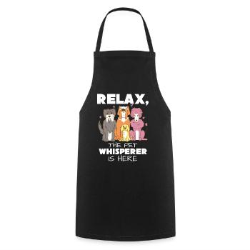 Relax, the animal whisperer is here - Cooking Apron - black - Front - AI Model Male 185 dark (185cm)
