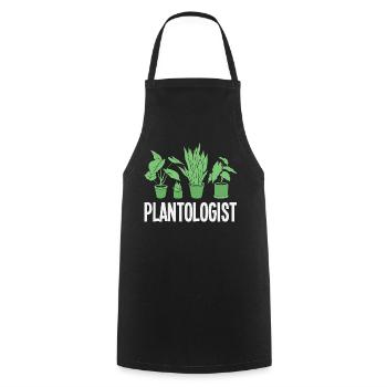 Plantologist Funny Plant Lover Flower - Cooking Apron - black - Front - AI Model Male 185 dark (185cm)