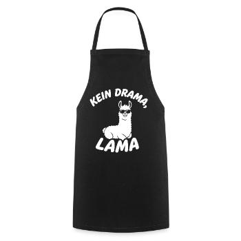 Kein Drama Lama - Kochschürze - Schwarz - Vorne - AI Model Male 185 dark (185cm)