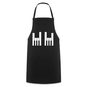 Piano Keys Finger Horns - Cooking Apron - black - Front - AI Model Male 185 dark (185cm)