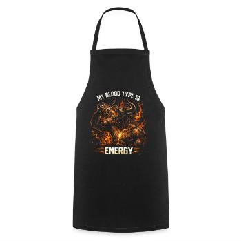 Energy Drink My Blood Type Is Energy - Cooking Apron - black - Front - AI Model Male 185 dark (185cm)