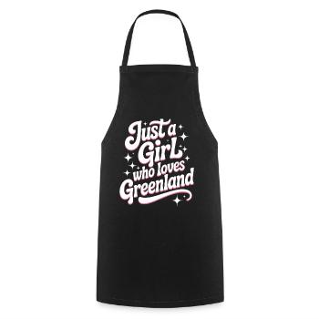 Just a Girl who Loves Greenland Grönland Fan - Kochschürze - Schwarz - Vorne - AI Model Male 185 dark (185cm)
