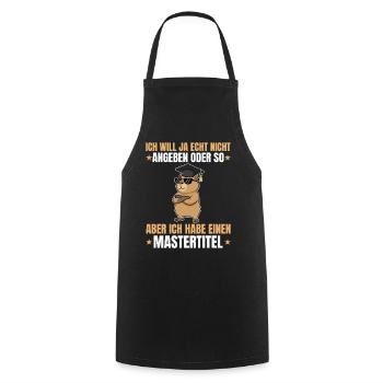 Master's exam passed Capybara with master's degree - Cooking Apron - black - Front - AI Model Male 185 dark (185cm)