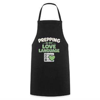 Family Provision Emergency Planner Prepper - Cooking Apron - black - Front - AI Model Male 185 dark (185cm)
