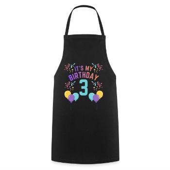 3 ans fille C’est mon anniversaire Enfants Anniversaire - Tablier de cuisine - noir - Devant - AI Model Male 185 dark (185cm)