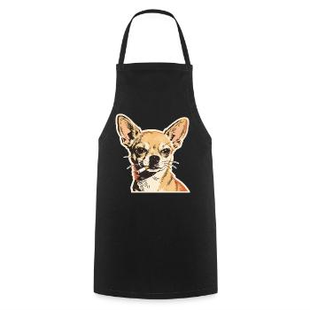 Smoking Chihuahua: Funny Dog Meme Design - Cooking Apron - black - Front - AI Model Male 185 dark (185cm)