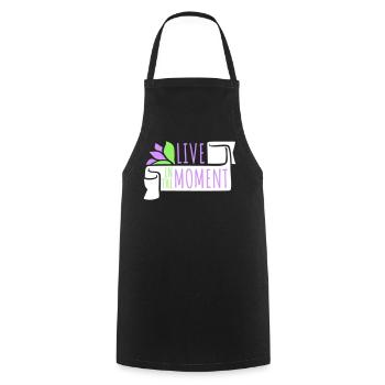 Live In The Moment Mindfulness Presence Awareness - Cooking Apron - black - Front - AI Model Male 185 dark (185cm)