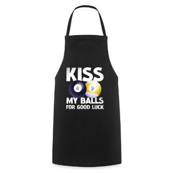 Billiard Humor: Lucky Balls Duo - Cooking Apron - black - Front - AI Model Male 185 dark (185cm)