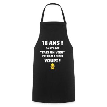18-jähriges Wunsch-Entlein-T-Shirt - Kochschürze - Schwarz - Vorne - AI Model Male 185 dark (185cm)