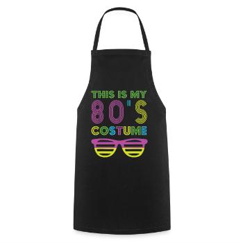 Style 80s Retro Party Outfit 80s - Cooking Apron - black - Front - AI Model Male 185 dark (185cm)