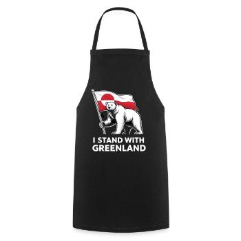 Drapeau de l’ours polaire du Groenland - Tablier de cuisine - noir - Devant - AI Model Male 185 dark (185cm)