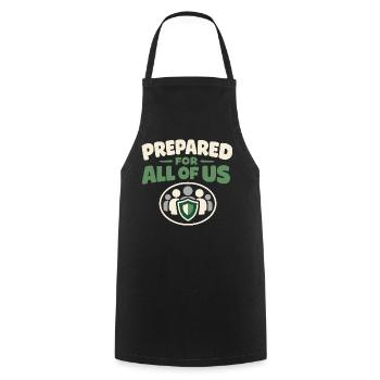 Family Provision Emergency Planner Prepper - Cooking Apron - black - Front - AI Model Male 185 dark (185cm)