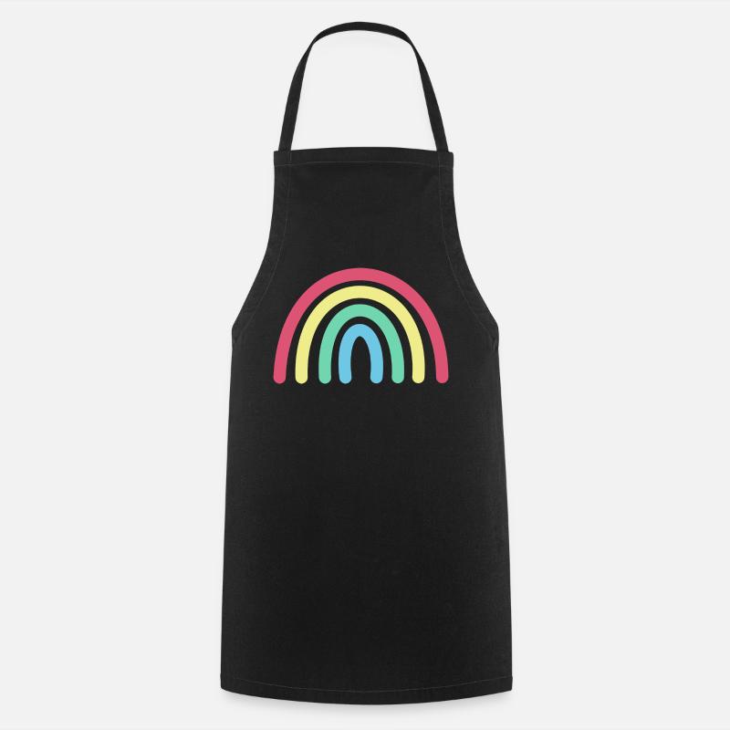 Regenbogen - Kochschürze - Schwarz