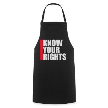 Connaissez vos droits Activisme Justice Liberté - Tablier de cuisine - noir - Devant - AI Model Male 185 dark (185cm)