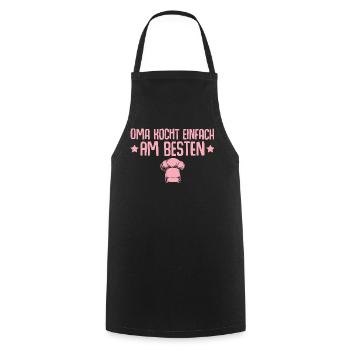 Grandma simply cooks best - Mother's Day - Cooking Apron - black - Front - AI Model Male 185 dark (185cm)