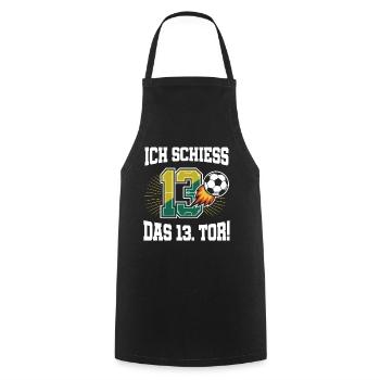 Ich Schiess 13. Tor Lustig 13. Geburtstag Fußball - Kochschürze - Schwarz - Vorne - AI Model Male 185 dark (185cm)
