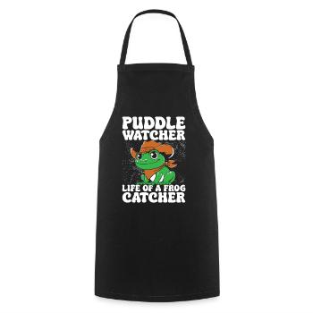 Frog Catcher Puddle Watcher Life Of A Frog - Cooking Apron - black - Front - AI Model Male 185 dark (185cm)