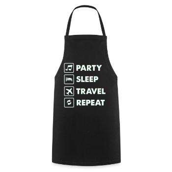 Voyage de sommeil en fête : Répétition - Tablier de cuisine - noir - Devant - AI Model Male 185 dark (185cm)