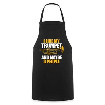J’aime mon trompettiste - Tablier de cuisine - noir - Devant - AI Model Male 185 dark (185cm)