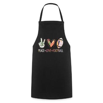 Peace Love Football Season Player Fan - Cooking Apron - black - Front - AI Model Male 185 dark (185cm)