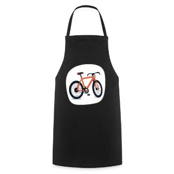 Orangenes Fahrraddesign - Kochschürze - Schwarz - Vorne - AI Model Male 185 dark (185cm)