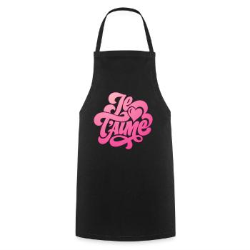 Je t'aime - Ich liebe Dich - Valentinstag - Kochschürze - Schwarz - Vorne - AI Model Male 185 dark (185cm)