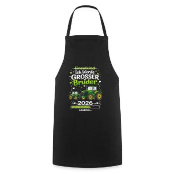 I'm Going To Be Big Brother 2026 Tractor Baby Kids - Cooking Apron - black - Front - AI Model Male 185 dark (185cm)