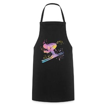 Alpine skiing Winter sports Nordic skiing - Cooking Apron - black - Front - AI Model Male 185 dark (185cm)