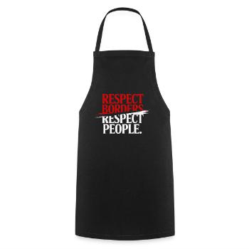 Respecter les frontières Respecter les gens - Groenland - Tablier de cuisine - noir - Devant - AI Model Male 185 dark (185cm)