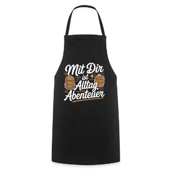 Avec toi, c’est la vie quotidienne aventure sac à dos amoureuse - Tablier de cuisine - noir - Devant - AI Model Male 185 dark (185cm)