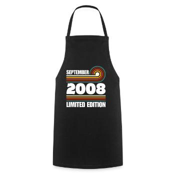 Édition limitée cadeau pour le 18e anniversaire 2008 - Tablier de cuisine - noir - Devant - AI Model Male 185 dark (185cm)