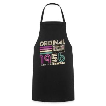 70e anniversaire 1956 Vintage Born Retro - Tablier de cuisine - noir - Devant - AI Model Male 185 dark (185cm)