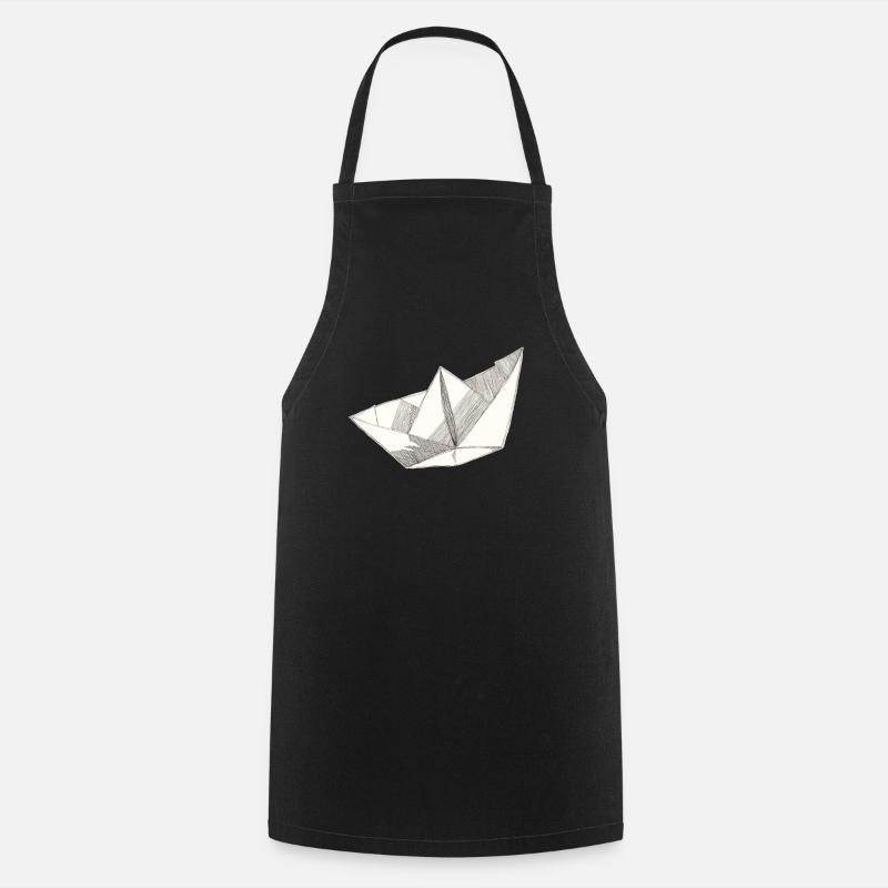Paper Ship - Cooking Apron - black