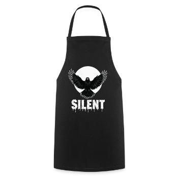 Silent – Dark Raven Gothic Motif - Cooking Apron - black - Front - AI Model Male 185 dark (185cm)