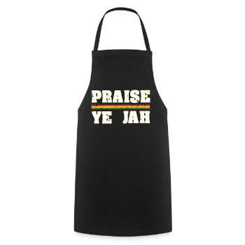 Praise Jah - Kochschürze - Schwarz - Vorne - AI Model Male 185 dark (185cm)