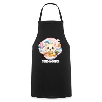 Ramen Nudeln Katzenliebhaber Retro Kawaii Katzen - Kochschürze - Schwarz - Vorne - AI Model Male 185 dark (185cm)