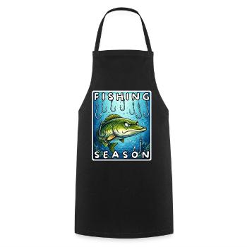 Fishing Season Lustiger Hecht Angel Shirt, Sticker - Kochschürze - Schwarz - Vorne - AI Model Male 185 dark (185cm)