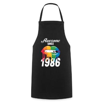 Rainbow Lips 1986 - Tablier de cuisine - noir - Devant - AI Model Male 185 dark (185cm)