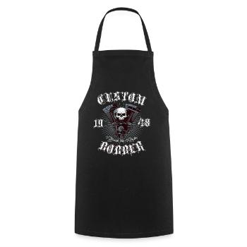 Conception de motos Bobber Chopper - Tablier de cuisine - noir - Devant - AI Model Male 185 dark (185cm)