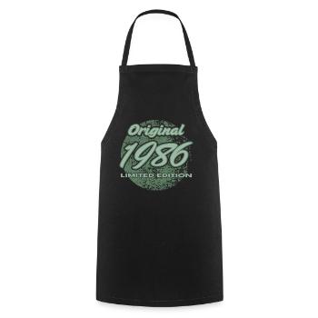 40e anniversaire 1986 cadeau pour hommes et femmes - Tablier de cuisine - noir - Devant - AI Model Male 185 dark (185cm)