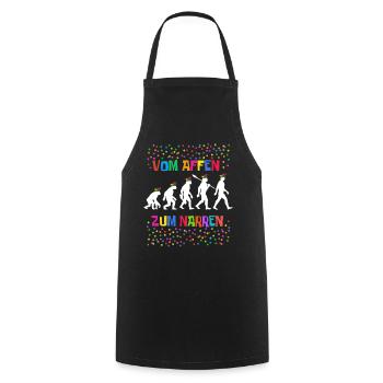 Homo Carnival | From Monkey to Fool, Shrovetide - Cooking Apron - black - Front - AI Model Male 185 dark (185cm)